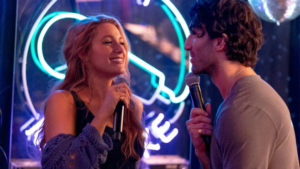 Justin Baldoni and Blake Lively in It Ends With Us (2024).