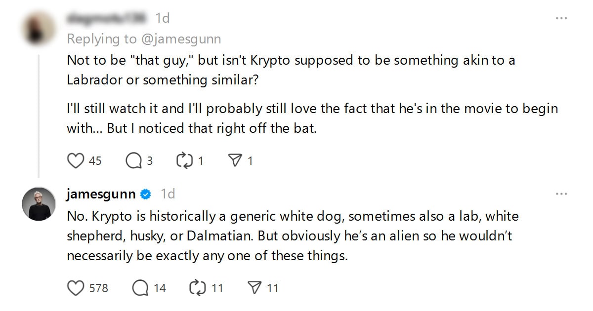 James Gunn, Krypto, Threads